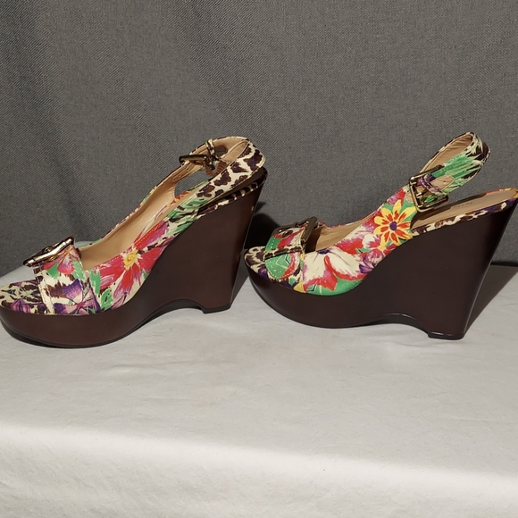 Nine West Slingback 4 inch wedges SZ 6.5 M - Picture 3 of 8